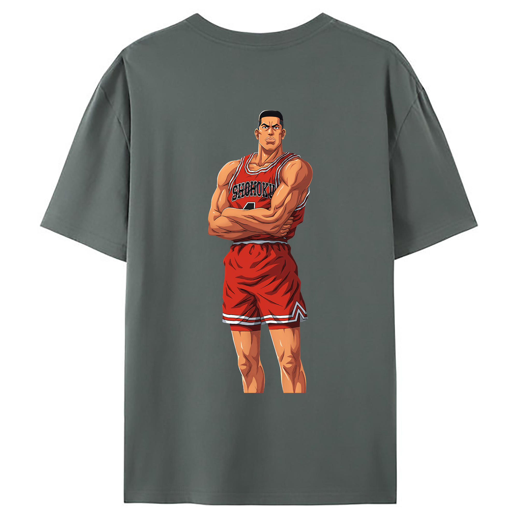 （画像用） SLAM DUNK／スラムダンク 綿100％ メンズ半袖Tシャツ（バックプリント） 通気性